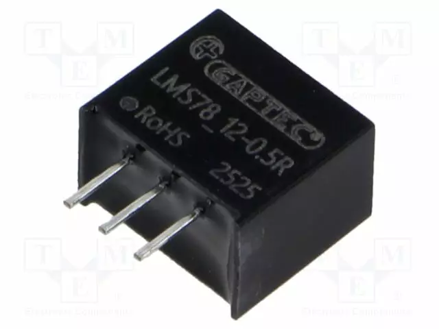 DC/DC MUUNNIN - TULOJÄNNITE 8÷36VDC - LÄHTÖJÄNNITE -12/12VDC - ULÄH2: -12VDC - SIP3 - DC/DC muuntimet - LMS78-12-0.5R - 1
