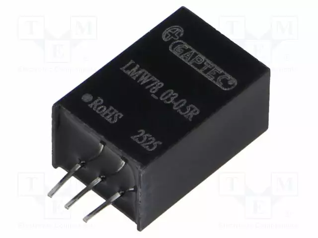 DC/DC MUUNNIN - TULOJÄNNITE 9÷90VDC - LÄHTÖJÄNNITE 3,3VDC - ILÄH: 500MA - THT - 300KHZ - DC/DC muuntimet - LMW78-03-0.5R - 1