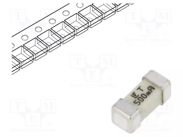 500MA - 125VAC - 125V - 125VDC - KERAAMINEN - SMD 2410 sulakkeet - hitaat - 0454.500MR - 1