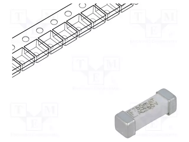 750MA - 250VAC - 250V - 125VDC - KERAAMINEN - SMD 2410 sulakkeet - hitaat - 0443.750DR - 1