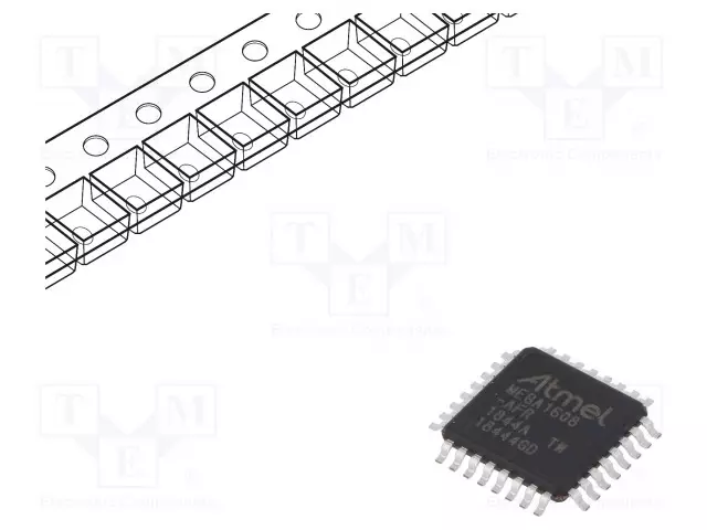 IC: AVR-MIKROOHJAIN - TQFP32 - LIITÄNTÄ: I2C,PWM,SPI,UART X3 - CMP: 1 - AVR 8-bit sarja - ATMEGA1608-AFR - 1