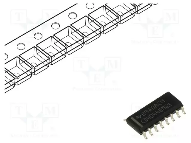 IC: DIGITAALINEN - RS SALPA - CH: 4 - CMOS - SMD - SOP16 - CD4000 - Salpakiinnitykset - CD4044BDR - 1