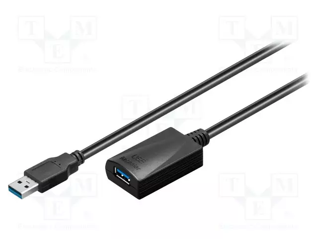 KAAPELI - USB 3.0 - USB A RASIA,USB A PISTOKE - 5M - MUSTA - PVC - 5GBPS - USB kaapelit ja adapterit - A-USB3.0-EXTENDER - 1