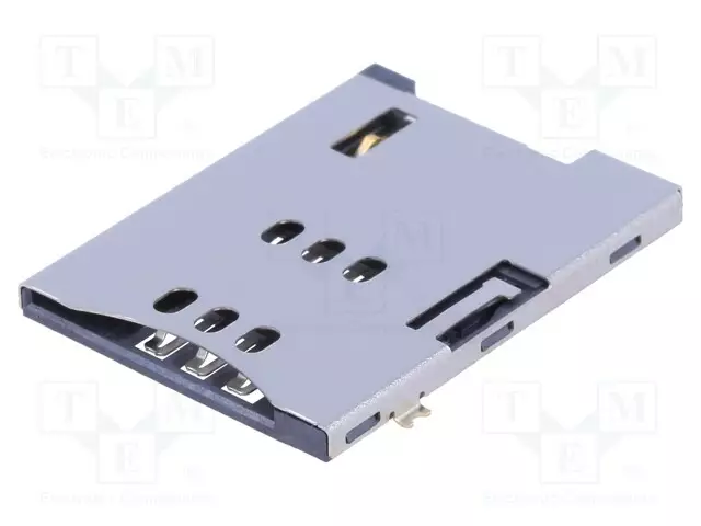 LIITIN: KORTTEJA VARTEN - SIM - PUSH-PUSH - SMT - KULLATTU - PIN: 6 - Korttiliittimet - C0662-06CGBR00R - 1