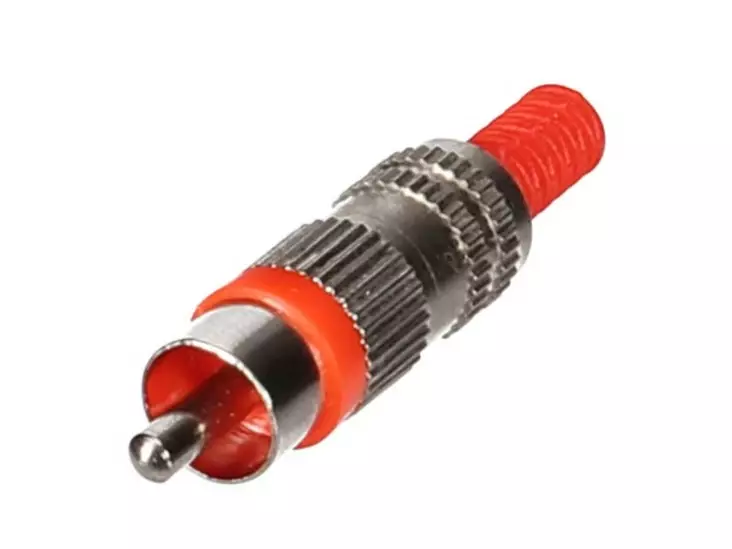 MALE RCA PLUG - NICKEL - RED - Ø4mm - Plugit ja jakit - CA116R - 1