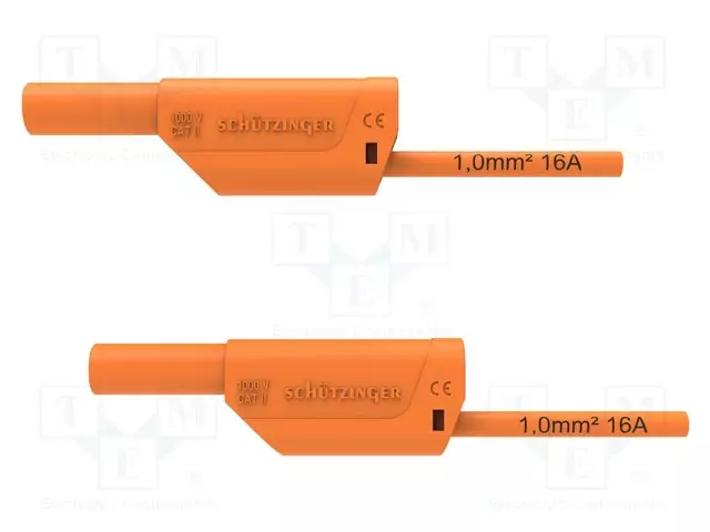 MITTAUSJOHTO - 16A - BANAANIPISTOKE 4MM,MOLEMMIN PUOLIN - ORANSSI - Mittausjohdot - VSFK8701125-OR - 1