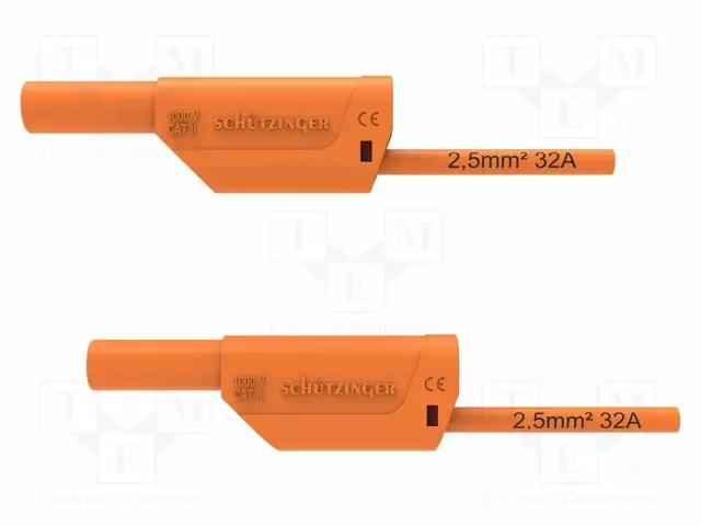 MITTAUSJOHTO - 32A - BANAANIPISTOKE 4MM,MOLEMMIN PUOLIN - PIT: 0,5M - Mittausjohdot - VSFK85002.550-OR - 1