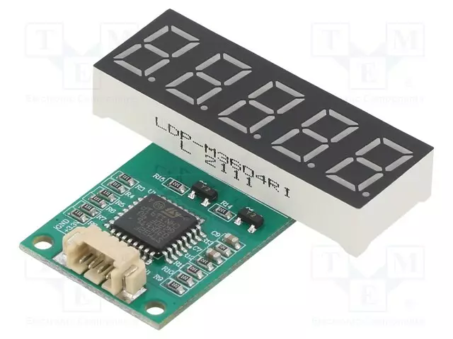 NÄYTTÖ: LED - 7-SEGMENTTINÄYTTÖ - 8MM - 0,32" - MERK.LKM: 5 - PUNAINEN - ErikoisLEDit - LDP-M3104RI-UR - 1