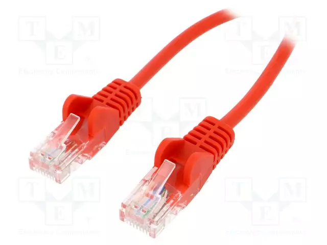 PATCH KAAPELI - U/UTP - 5E - CU - PVC - PUNAINEN - 0,5M - RJ45 Ethernet kaapelit - DK-1511-005R - 1