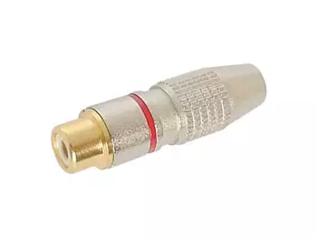RCA PLUG FEMALE RED, TIP GOLD-PLATED, METAL HOUSING, Ø6mm - Plugit ja jakit - CA058R - 1