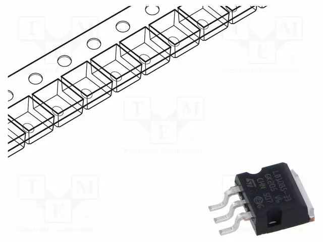 REGULAATTORI LDO,LINEAARINEN,SÄÄTÄMÄTÖN - 3,3V - 3A - LDO säätämätt. jännitestabilisaattorit - LD1085D2M33R - 1