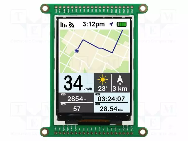 TFT NÄYTTÖ - 2,8" - 240X320 - VALAISTUS: LED - 69,03X85,2X6,72MM - RGB - TFT-näytöt - NHD-2.8-CSXP-BR - 1
