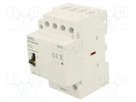 KONTAKTORI: 4-NAPAINEN, ASENNETTAVA - 40A - 230VAC - NO X4 - -5÷60°C - Kontaktorit - lisätarvikkeet - STM-40-40S - 1