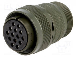 LIITIN: PYÖREÄT - PISTOKE - JOHTOON - PIN: 14 - NAARAS - JUOTETTAVA - C16-1 EcoMate liittimet - DS3106A20-27S - 1