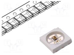 OHJELMOITAVA LED - RGB - SMD - 5050,PLCC6 - 1,8÷2,2/3÷3,2/3÷3,4VDC - Pintaliitos LED - WS2812S - 1