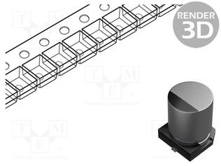 KONDENSAATTORI: HYBRIDI-H: 7,7MM - 150UF - 16VDC - 1,5A - SMD - ±20% - SMD-hybridikondensaattorit - GYA1C151MCQ1GS - 1