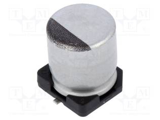 KONDENSAATTORI: HYBRIDI-H: 7,7MM - 22UF - 63VDC - 900MA - SMD - ±20% - SMD-hybridikondensaattorit - GYA1J220MCQ1GS - 2