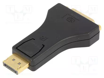 ADAPTERI - DISPLAYPORT-PISTOKE,DVI-I (24+5) PISTORASIA - MUSTA - HDMI, DVI, DisplayPort johdot - AK-340603-000-S - 1