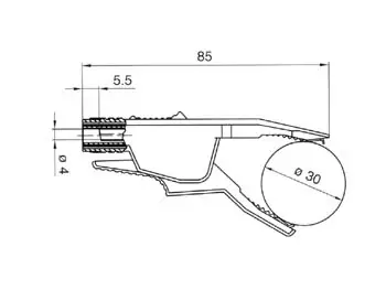 CONTACT PROTECTED WIDE OPENING CLIP, RED, FEMALE SOCKET 4mm - AK2B2540 - Hirschman hauenleuat - HM3411S - 2
