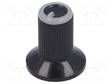 NUPPI - LAIPPA-MUOVI - ØAKSELIN: 6MM - Ø10X19MM - MUSTA - HARMAA - Potentiometrien nupit - GTC6M-18X19-S - 1