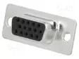 D-SUB LIITIN HD - PIN: 15 - PISTOKE - NAARAS - JOHTOON - JUOTETTAVA - D liittimet - HDS-15-F-T-B-S - 1