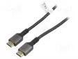 KAAPELI - HDMI-PISTOKE,MOLEMMIN PUOLIN - TEKSTIILI - 3M - MUSTA - HDMI, DVI, DisplayPort johdot - DB-330200-030-S - 1