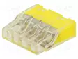 PIKALIITIN - 24A - 450V - JOUSIPURISTIN - KELTAINEN - POLYKARBONAATTI - WAGO ja muut pikaliittimet - PC214S - 2