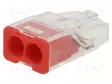 PIKALIITIN - 24A - 450V - JOUSIPURISTIN - PUNAINEN - POLYKARBONAATTI - WAGO ja muut pikaliittimet - PC212S - 1