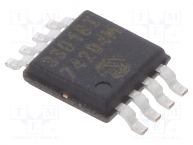 A/D-MUUNNIN - CH: 1 - 13BIT - 100KSPS - 4,5÷5,5V - MSOP8 - TUUBI - A/D muuntimet - mikropiirit - MCP3301-BIMS - 1