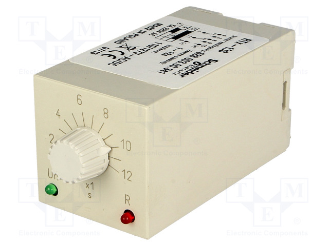 AUTOMATION MODULE: TIMER - 1÷12S - DPDT - 230VAC/5A - USUP: 110÷127VAC - Aikareleet ja ajastimet - RTX133-110-12S - 1