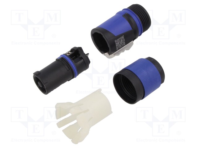NAARASLIITIN - PIN: 3 - JOHTOON - 20A - 250VAC - Kaiutinliittimet - NTR-NAC3FXXA-W-S - 1