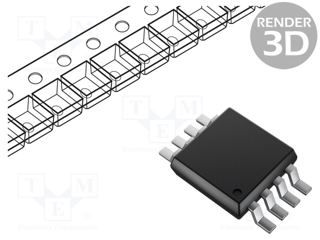 IC: DIGITAALINEN POTENTIOMETRI - 10KOHM - I2C - 7BIT - MSOP8 - SMD - CH: 1 - Digitaalipotentiometrit - MCP4531-103EMS - 1