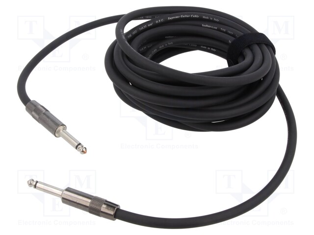 KAAPELI - JACK 6,3 MM 2PIN PISTOKE,MOLEMMIN PUOLIN - 6M - MUSTA - Muut audio-videokaapelit - TAS-TK146SS - 1