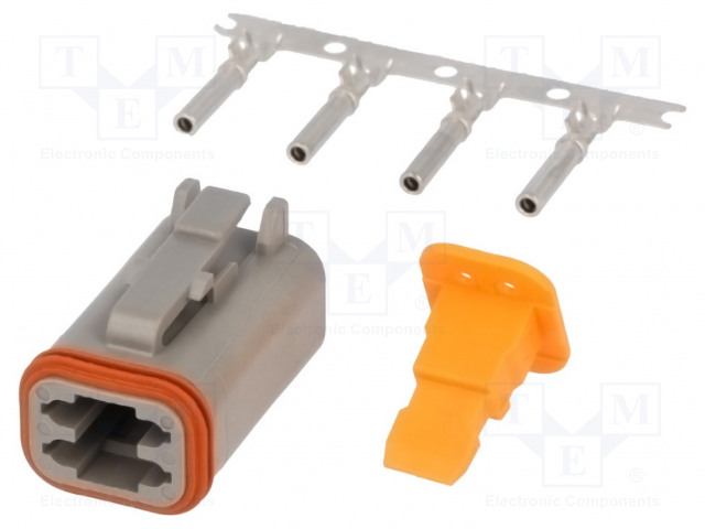 LIITIN: JOHTO-JOHTO - PISTOKE - NAARAS - DT - PIN: 4 - IP68 - JOHTOON - 13A - Ajoneuvoliittimet - S-DT06-4S - 1