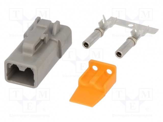 LIITIN: JOHTO-JOHTO - PISTOKE - NAARAS - DTP - PIN: 2 - IP68 - JOHTOON - Ajoneuvoliittimet - S-DTP06-2S - 1