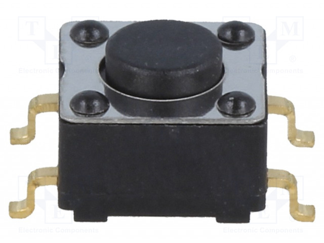 MIKROKYTKIN TACT - SPST - AS: 2 - 0,01A/28VDC - 6,2X6,2X4,4MM - 4,4MM - TACT mikrokytkimet - HP0315AFKP4-S - 1