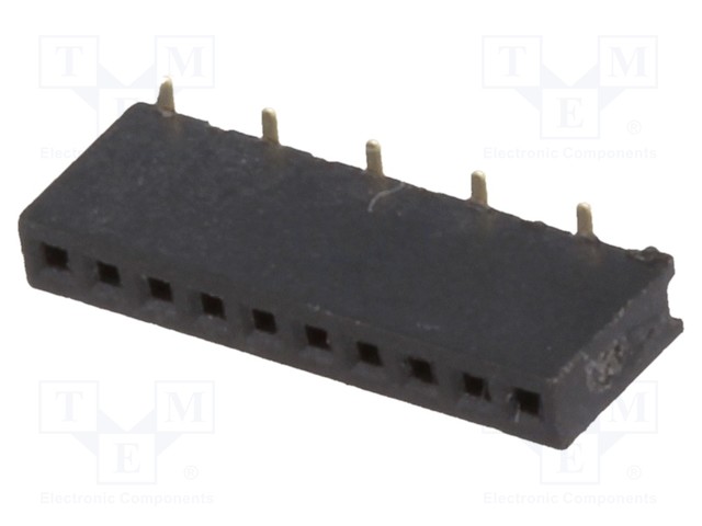 PIIKKIRIMALIITIN - N LIITINAARAS - PIN: 10 - SMT - SUORA - 1A - 1,27MM - Piikkirimaliittimet - DS1065-02-1X10S8BS - 1