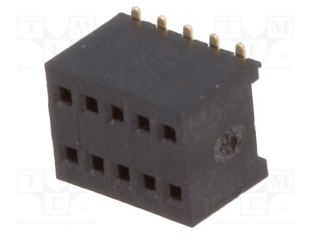 LIITIN: PIN - N LIITINAARAS - PIN: 10 - SMT - SUORA - 1,27MM - 2X5 - Piikkirimaliittimet - DS1065-10-2X5S8BS - 1