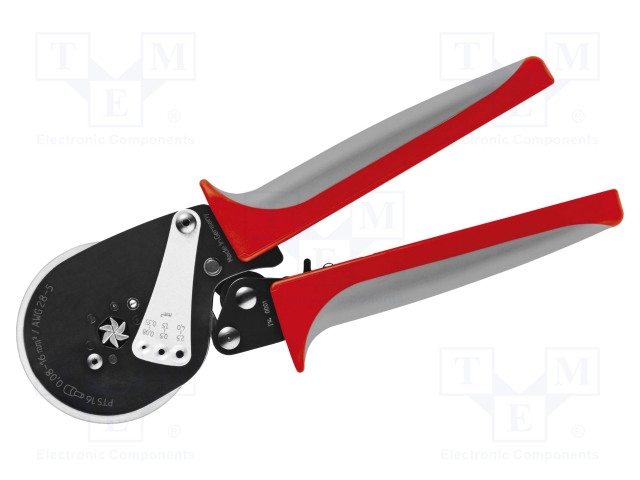 PURISTUSTYÖKALU - ERISTETYT PÄÄTEHOLKIT - 0,08÷16MM2 - 220MM - Krimppauspihdit kaapelipäätteisiin - ER-T16S - 1