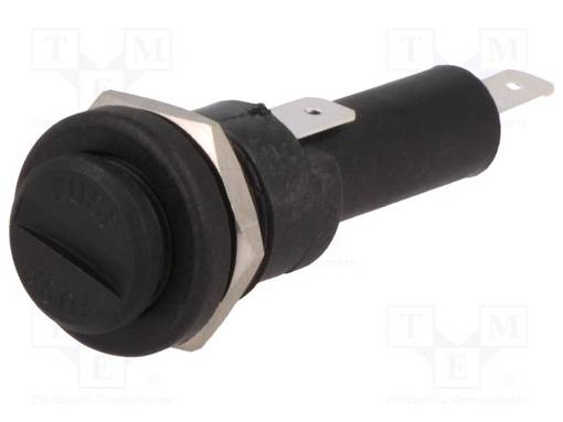 RASIA - 6,3X25MM - 250V - PANEELIASENNETTAVA - MUSTA - UL94V-0 - POLYAMIDI - Sulakepitimet - FX0416S - 1