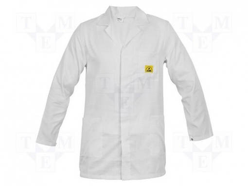 SUOJAKANGAS - ESD - S (UNISEX) - PUUVILLAA,POLYESTERI,HIILIKUITU - ESD Esiliinat, haalarit ja paidat - ESDCOAT-W-S - 1
