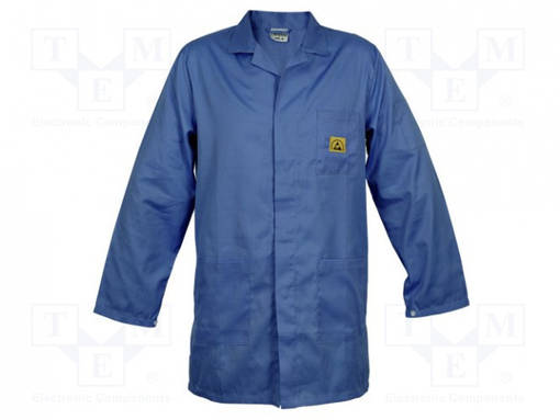 SUOJAKANGAS - ESD - S (UNISEX) - PUUVILLAA,POLYESTERI,HIILIKUITU - ESD Esiliinat, haalarit ja paidat - ESDCOAT-DB-S - 1