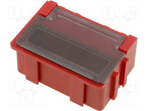 SÄILIÖ: LAATIKKO - KANNEN KANSSA - ESD - PUNAINEN,LÄPINÄKYVÄ - ESD rasiat, laatikot - SMDBOXN211661LS - 1