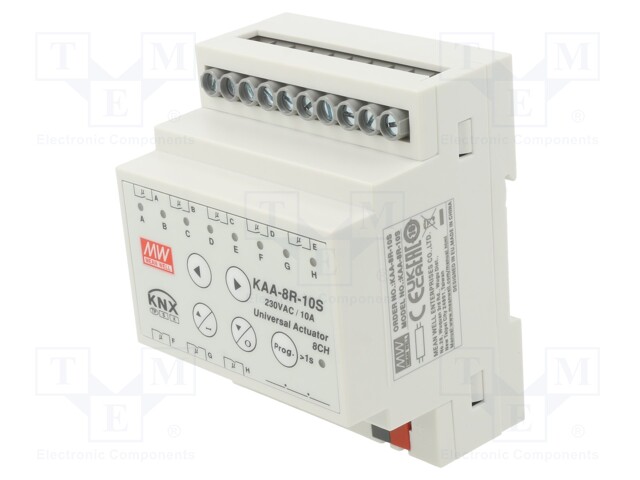 YLEISKÄYTTÖINEN OHJAIN - KNX - DIN-KISKOLLE - 21÷31VDC - SPST-NO - Rakennusautomatiikka - KAA-8R-10S - 1