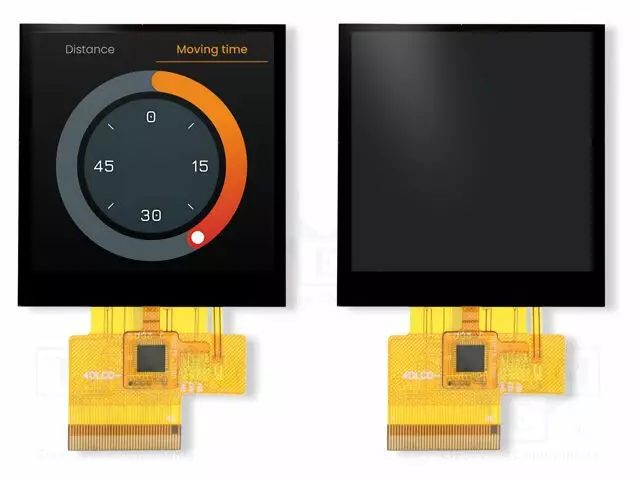 TFT NÄYTTÖ - 2,5" - 240X240 - VALAISTUS: LED - 47,7X51,35MM - RGB - TFT-näytöt - 4DLCD-25-CT-16S - 1