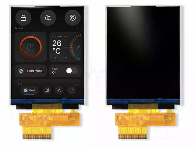TFT NÄYTTÖ - 3,2" - 240X320 - VALAISTUS: LED - 55,04X77,7MM - RGB - TFT-näytöt - 4DLCD-32-CT-16S - 1