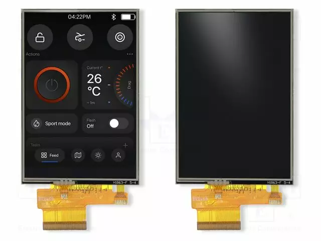 TFT NÄYTTÖ - 3,5" - 320X480 - VALAISTUS: LED - 54,66X82,94MM - RGB - TFT-näytöt - 4DLCD-35-16S - 1