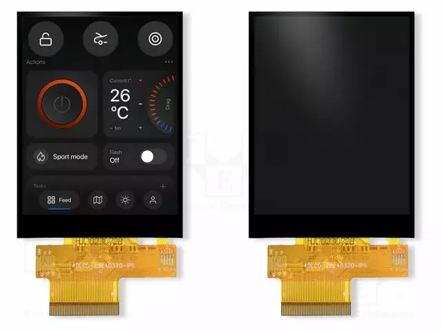 TFT NÄYTTÖ - 3,5" - 320X480 - VALAISTUS: LED - 54,66X82,94MM - RGB - TFT-näytöt - 4DLCD-35-CT-16S - 1