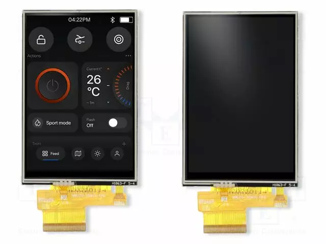 TFT NÄYTTÖ - 3,5" - 320X480 - VALAISTUS: LED - 54,66X82,94MM - RGB - TFT-näytöt - 4DLCD-35-RT-16S - 1