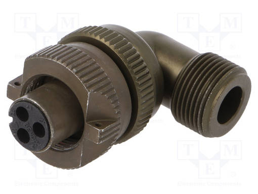 LIITIN: PYÖREÄT - PISTOKE - JOHTOON - PIN: 3 - NAARAS - JUOTETTAVA - 13A - C16-1 EcoMate liittimet - MS3108A10SL-3S - 1